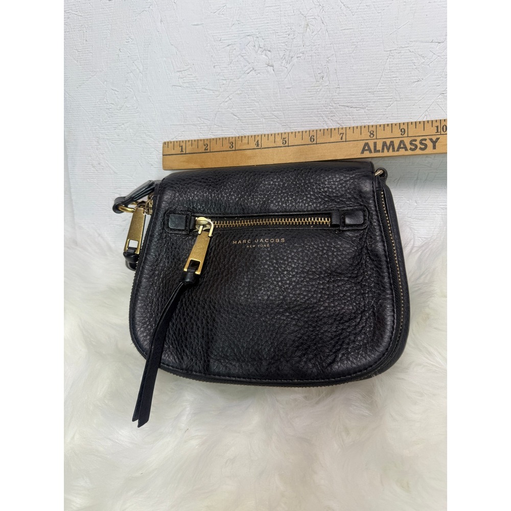 Marc Jacobs Recruit Leather Saddle Bag Black Crossbody M0008137 001 - Picture 13 of 15